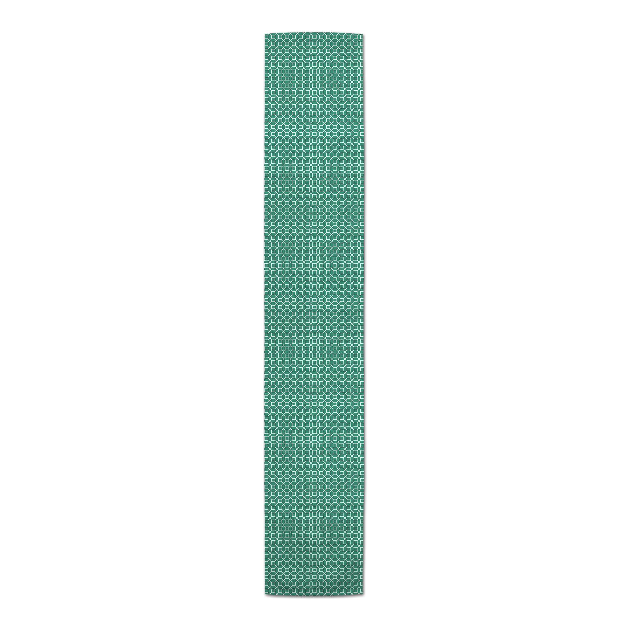 Teal Hexagons Outdoor Table Runner
